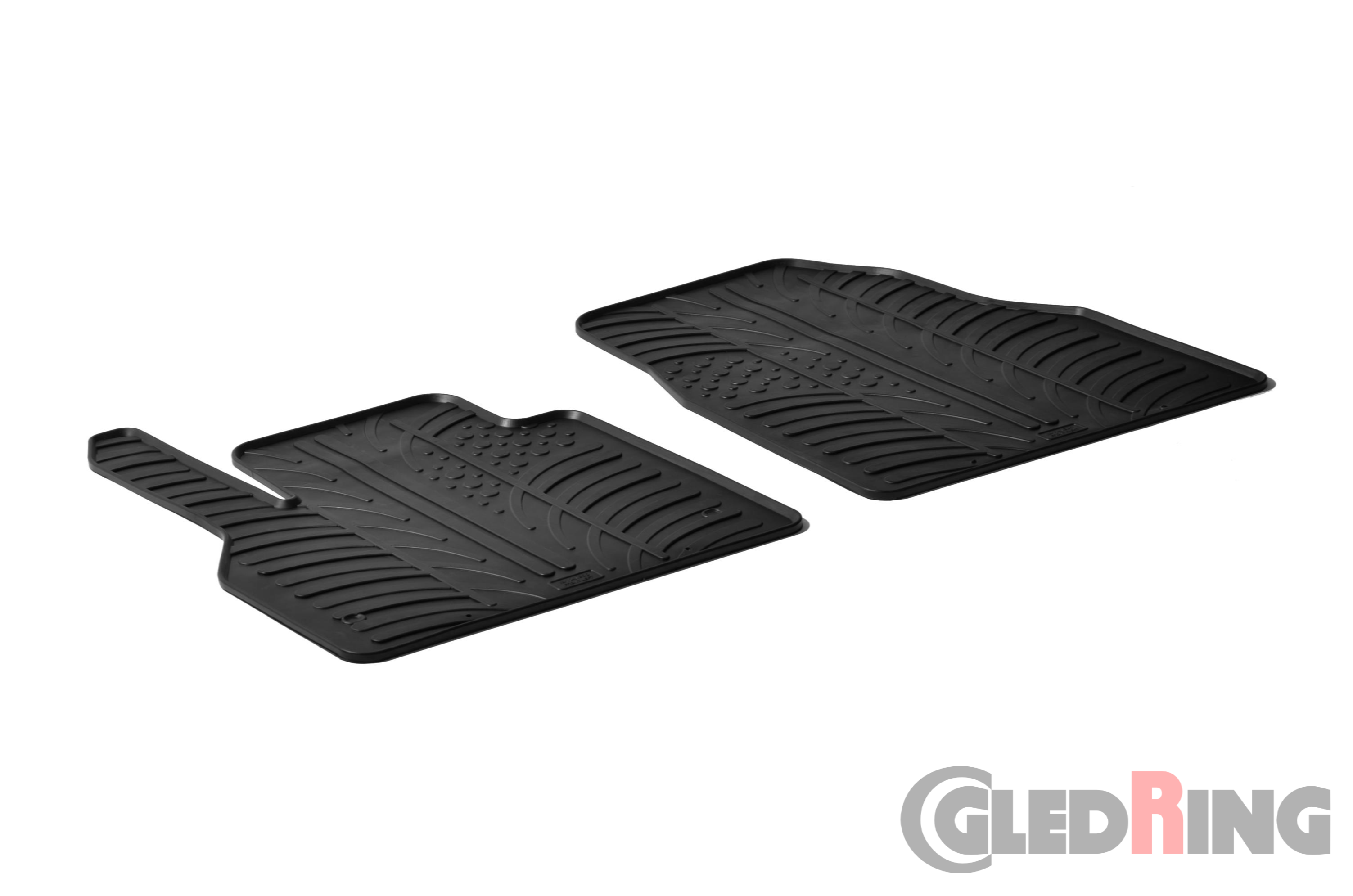 Original Gledring Passform Fußmatten Gummimatten 2 Tlg.-Fixing - Renault Kangoo Cargo 2008 ->2016->